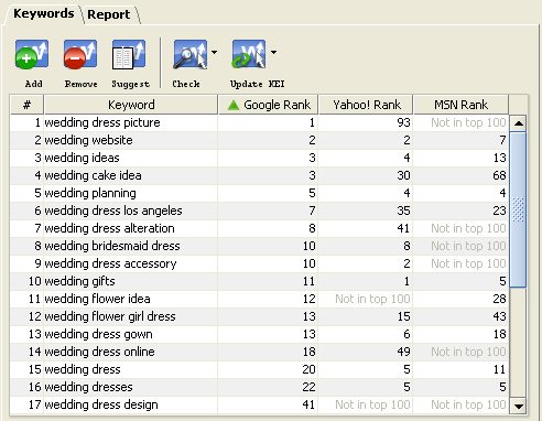 Rankings In Rank Tracker