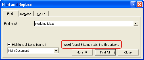 Number of words found