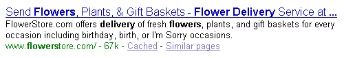 Example of a well-optimized meta description