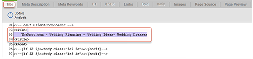 Displaying title in the source code