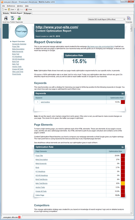 Onpage Optimization Report
