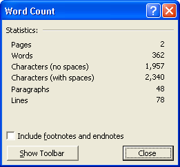 Word count
