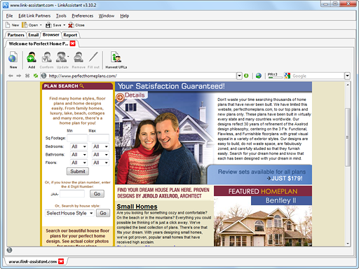 Page view in internal browser
