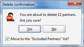 Moving partners to the 'Excluded Partners' list