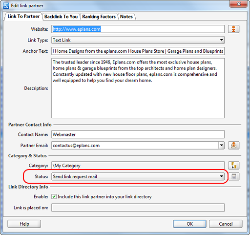 Setting a status for one partner