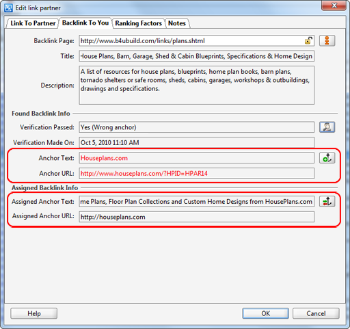 Checking which anchor settings are wrong