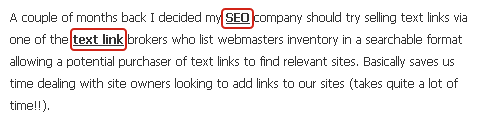 Example of a text link blended in context