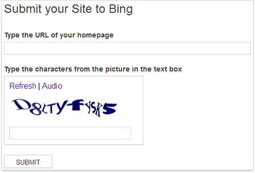 Submit URL to Bing