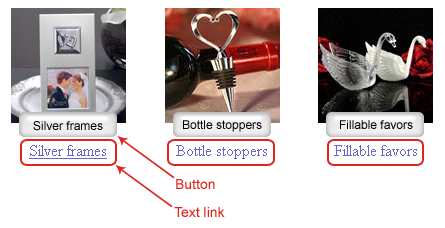Examples of Buttons and Text Links