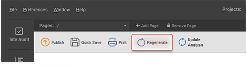 Regenerate button in WebSite Auditor