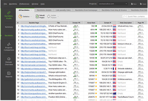 Backlinks Data Tab