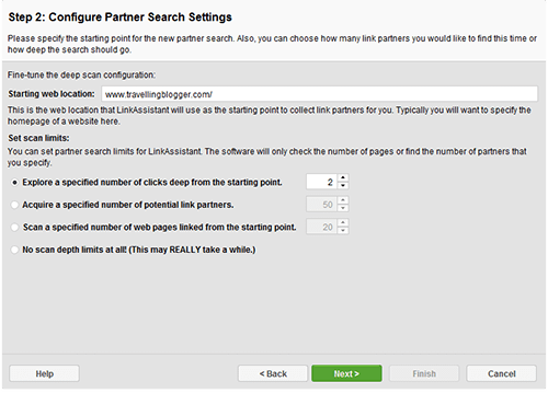 Configure Partner Search Settings in LinkAssistant